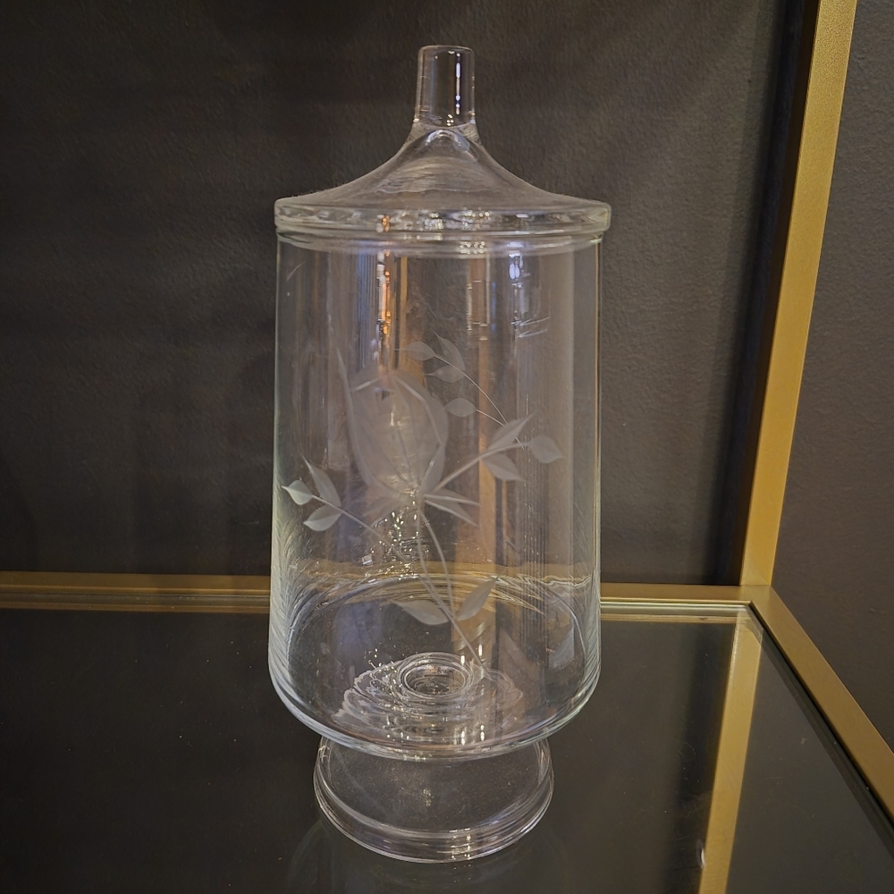 Vintage Princess House Etched Apothecary Jar